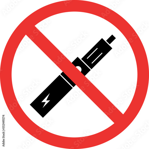 No vaping sign. Forbidden Signs and Symbols.