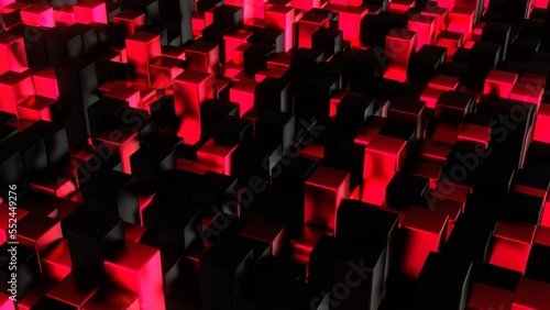 W  rfel  Balken  Box  Quadratisch  Geometrie  Anordung  3D  dynamisch  Quader  metall  mosaik  Architektur  rot  schwarz