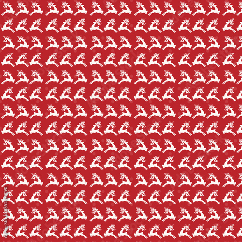 Motif harmonieux de Noël sur fond rouge. Illustration vectorielle.