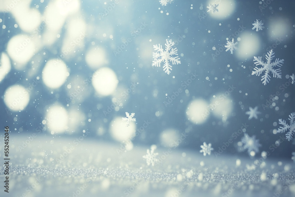 illustration background of snow fall with snow flakes