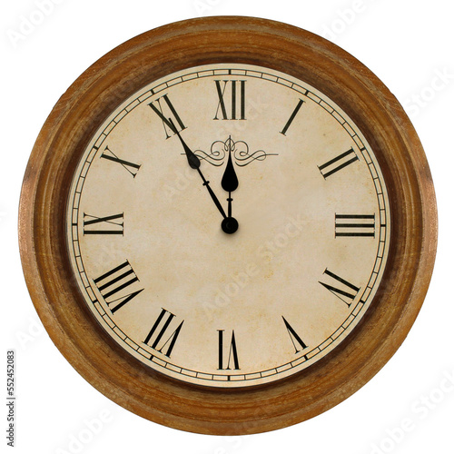 Wallpaper Mural Wall clock in a round wooden frame Torontodigital.ca