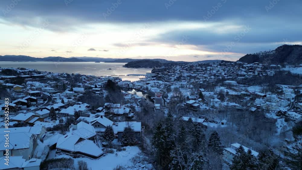 custom made wallpaper toronto digitalSunset over the coastal town of Osøyro, Norway