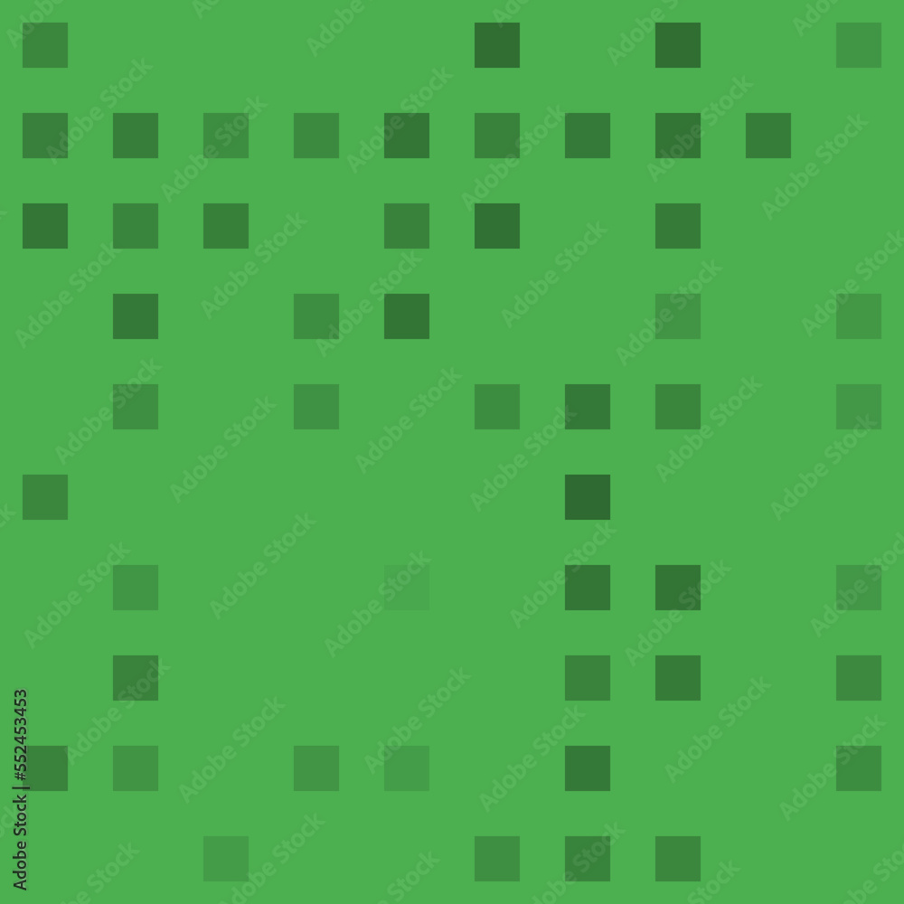 Abstract seamless geometric pattern. Mosaic background of black squares. Evenly spaced big shapes of different color. Vector illustration on green background Abstract seamless geometric pattern. Mosaic background of black squares. Evenly spaced big shapes of different color. Vector illustration on green background