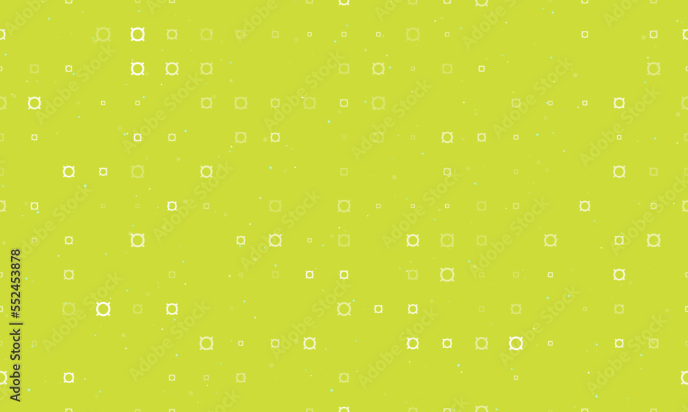 Seamless background pattern of evenly spaced white currency signs of different sizes and opacity. Vector illustration on lime background with stars Seamless background pattern of evenly spaced white currency signs of different sizes and opacity. Vector illustration on lime background with stars