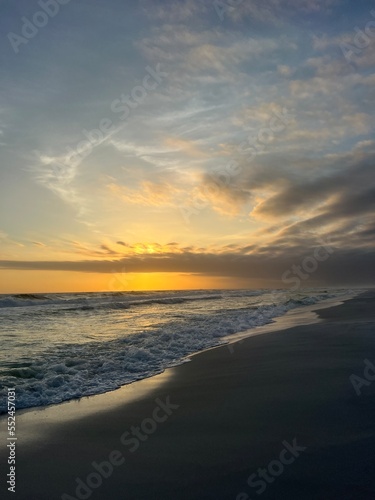 Florida beach sunset with moody skies 