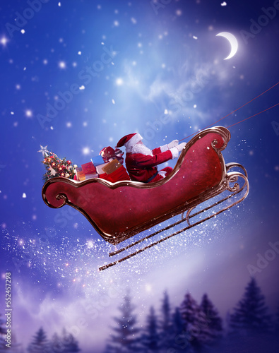 Bild auf Leinwand Merry christmas and happy new year greeting card with copy-space