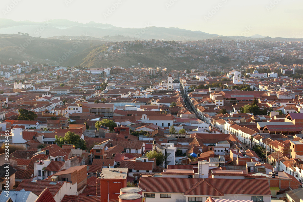Panoramic view of the city of Sucre, Bolivia.