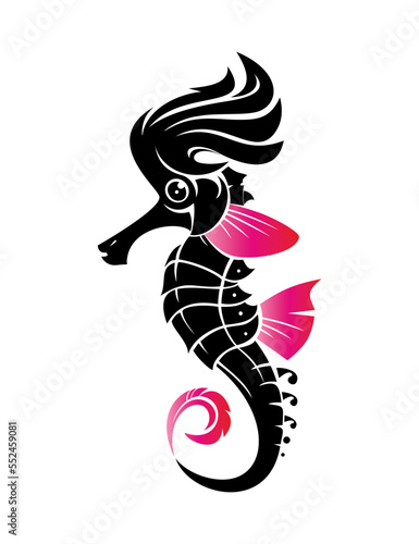 seahorse tattoo vector