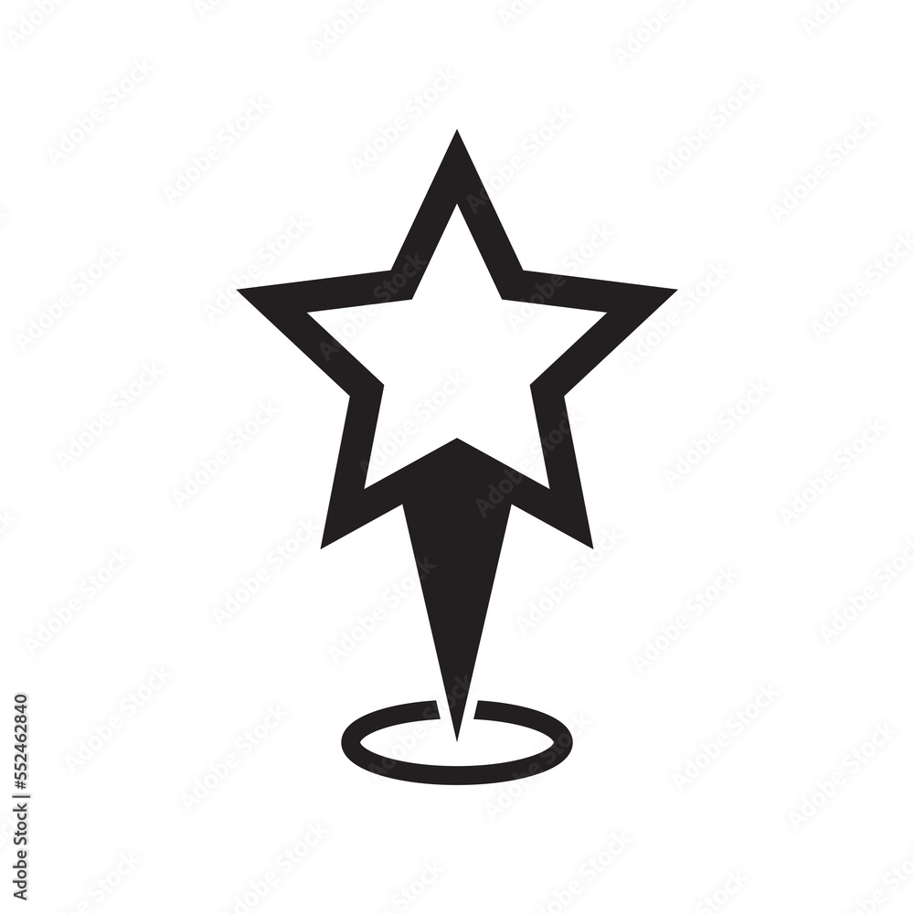 Maps pin with star icon. Map pointer with star icon. Maps pin with star icon. Map pointer with star icon.