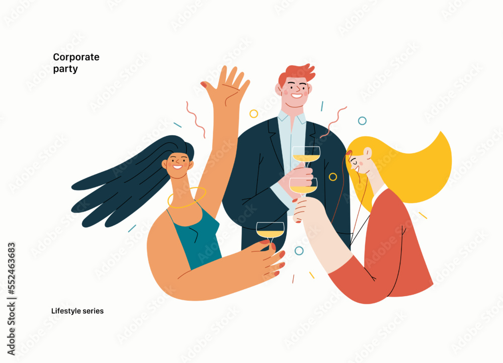 Lifestyle series - Corporate party - modern flat vector illustration of ...