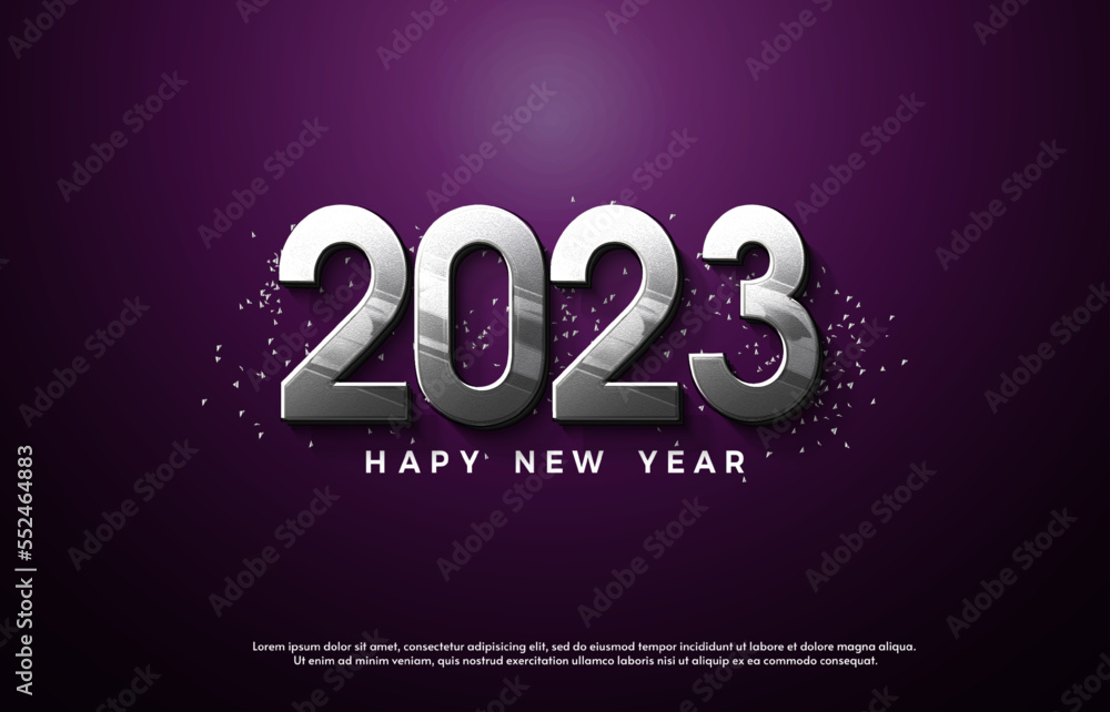 2023 new year banner poster background with style model number,