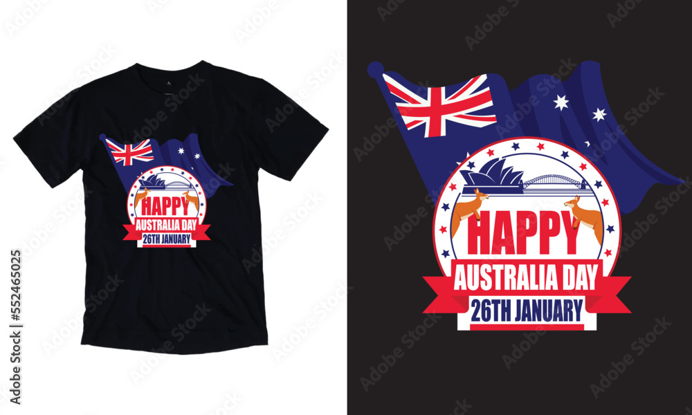 Fototapeta premium Australia Day t shirt design vector