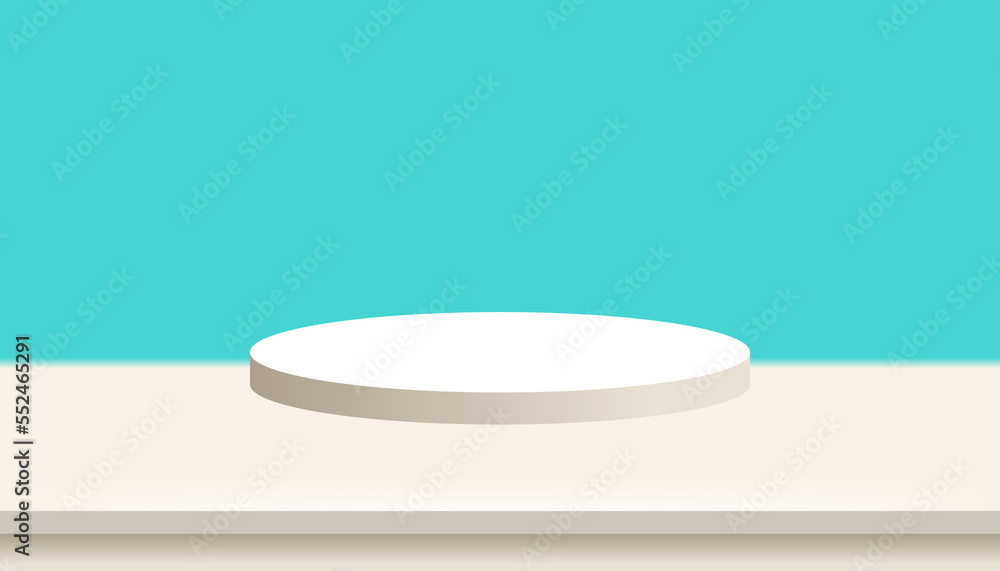 podium 3d pedestal display and white floor on blue background with blank stand for showing product studio backdrop podium 3d pedestal display and white floor on blue background with blank stand for showing product studio backdrop