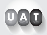 UAT - User Acceptance Testing is defined as testing the software by the user or client to determine whether it can be accepted or not, acronym text concept background
