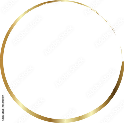 Gold circle frame. Hand Drawn geometric