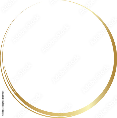 Gold circle . Hand Drawn geometric