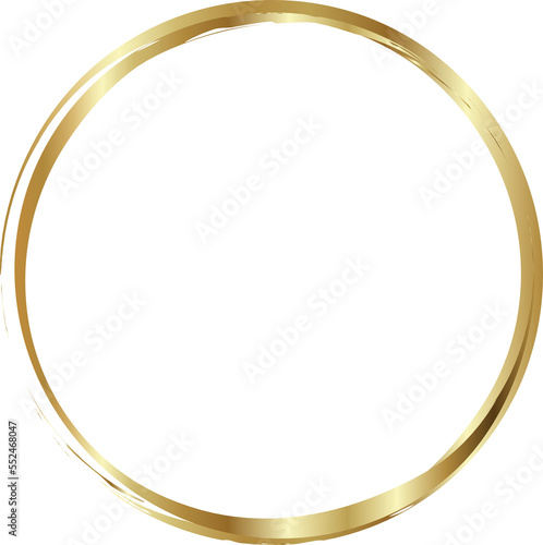Gold circle frame. Hand Drawn geometric