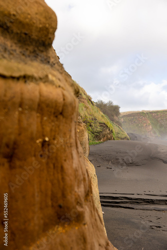 Geological formations, coastline, volcanic islands, Azores.