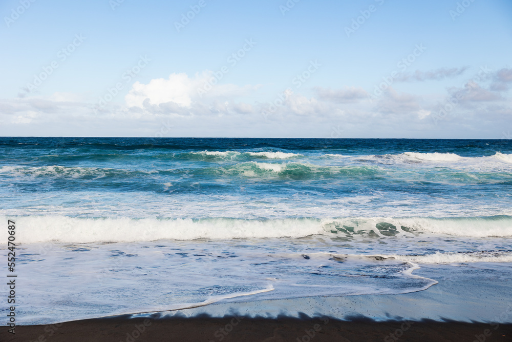 Atlantic ocean, waves and sand, good weather, Azores islands. Atlantic ocean, waves and sand, good weather, Azores islands.