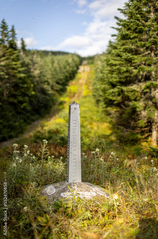 Boundary monument along the USA Canada international border Boundary monument along the USA Canada international border