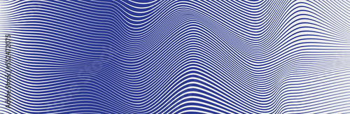 Curved wave lines pattern on white background. Wave striped lines pattern for backdrop and wallpaper template. Simple curved lines with repeat stripes texture. Striped background, vector