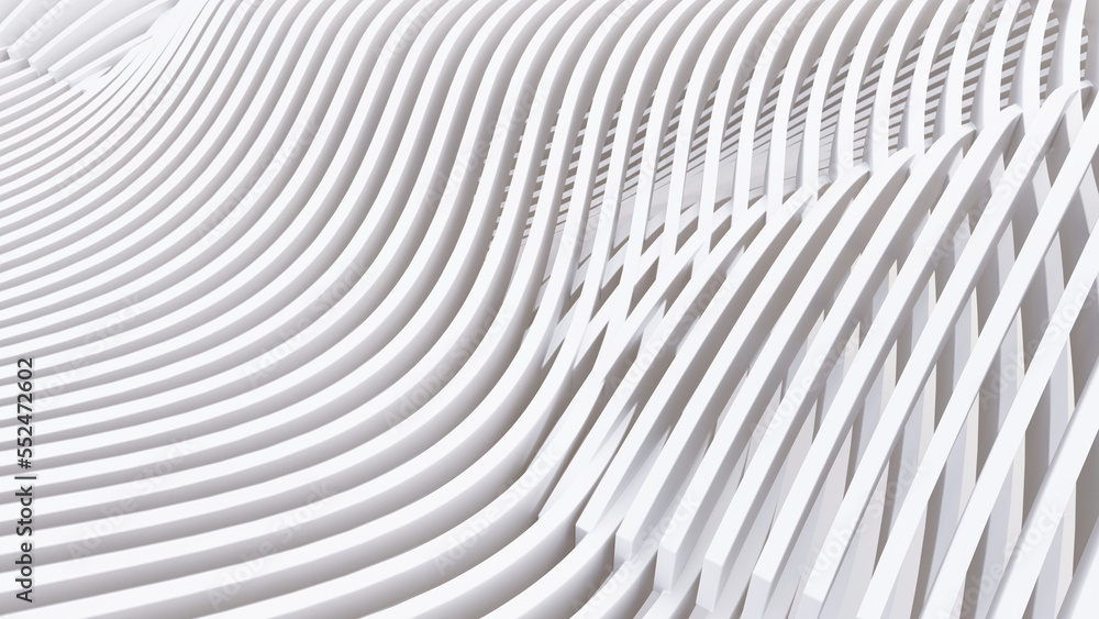 Abstract Curved Shapes. White Circular Background. Abstract Curved Shapes. White Circular Background.