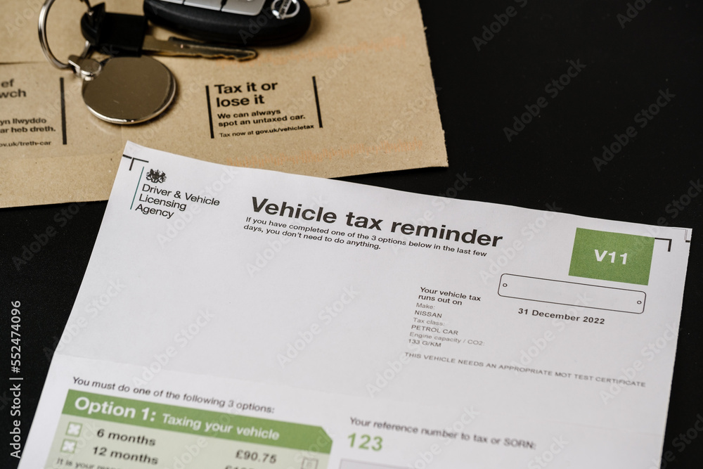 Authentic V11 Vehicle Tax Reminder Letter From DVLA Placed On Brown authentic-v11-vehicle-tax-reminder-letter-from-dvla-placed-on-brown