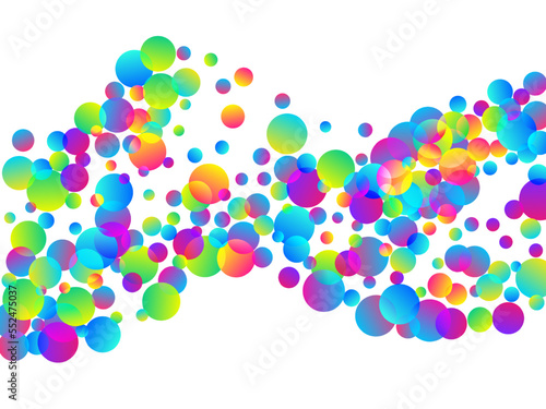 Colored party confetti decoration vector background. Rainbow round particles birthday decor. Surprise burst falling confetti. Prize event decoration illustration. New Year design.