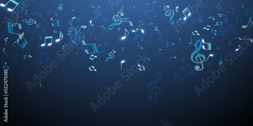 Music note icons vector wallpaper. Song notation