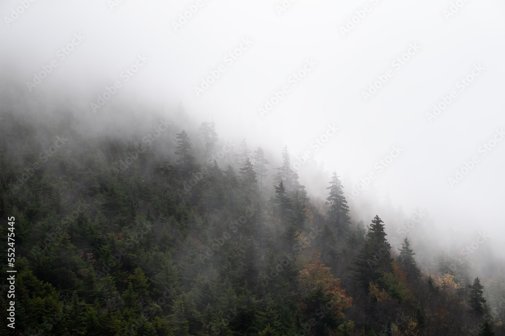 view of clouds and fog on a mountain