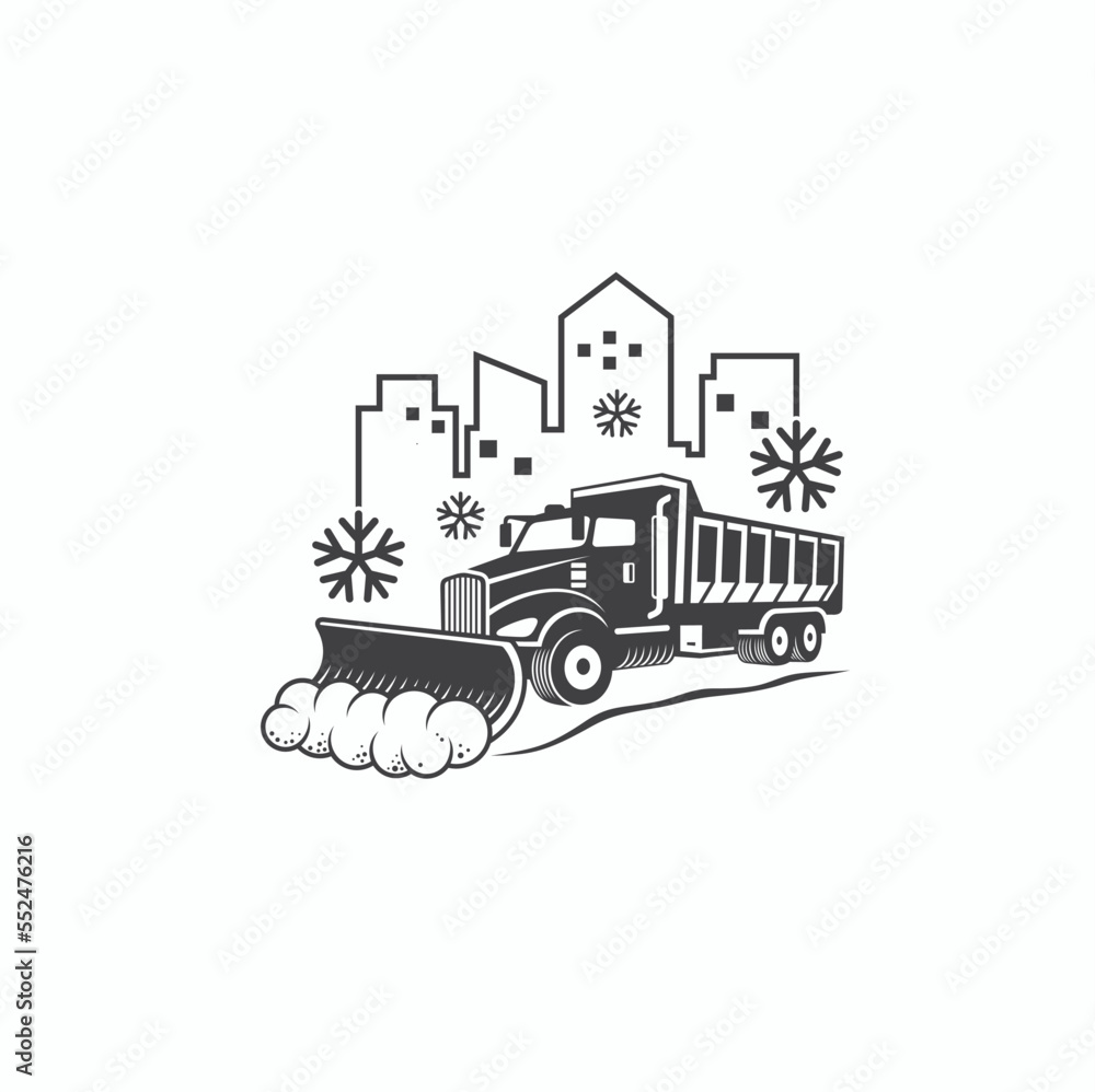 illustration of snow plows truck, vector art. illustration of snow plows truck, vector art.