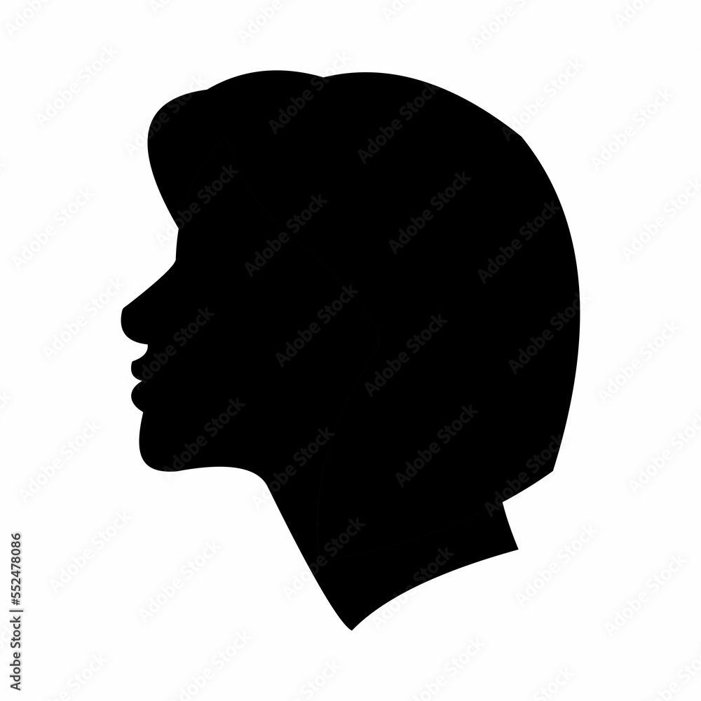 Woman Silhouette Side Portrait Vector