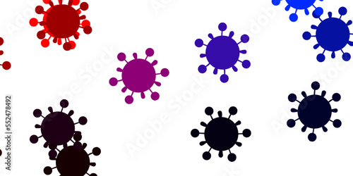 Light blue  red vector texture with disease symbols.