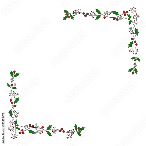 Christmas frame, white background