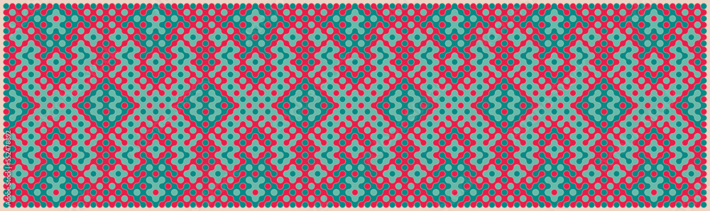 Multicolor truchet tiling connections illustration Multicolor truchet tiling connections illustration