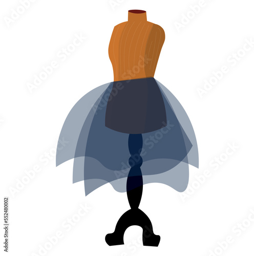 Tailor's mannequin with fabric on white background