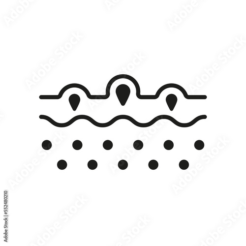 Pimple and Inflammation Sebum Linear Pictogram. Skin Acne, Comedo Line Icon. Blackhead Sign. Deep Pustule Skin Problem Black Icon. Editable Stroke. Isolated Vector Illustration