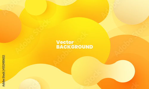 illustration yellow liquid bubble shapes isolated on background