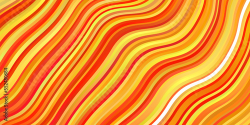 Light Orange vector background with bent lines.