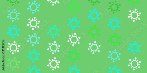 Light Green vector backdrop with virus symbols.