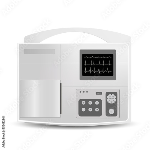 Electrocardiographic patient monitoring - medical device isolated on white
