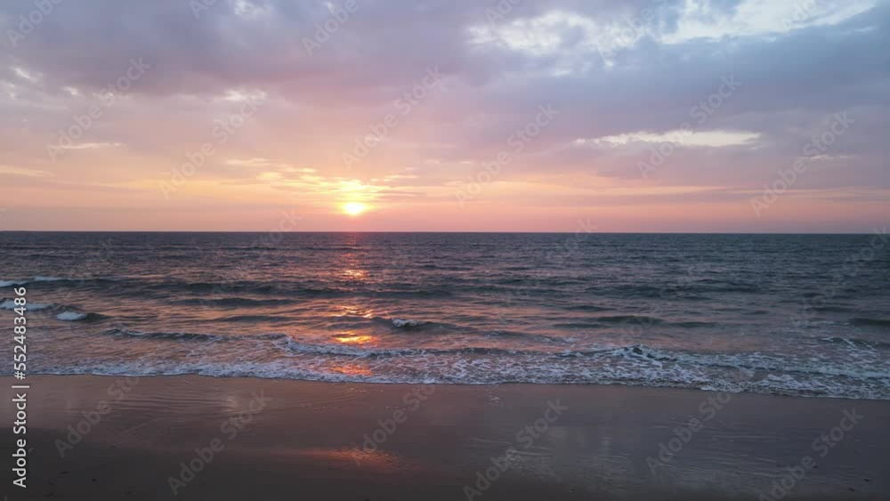 Pink sunset over the sea