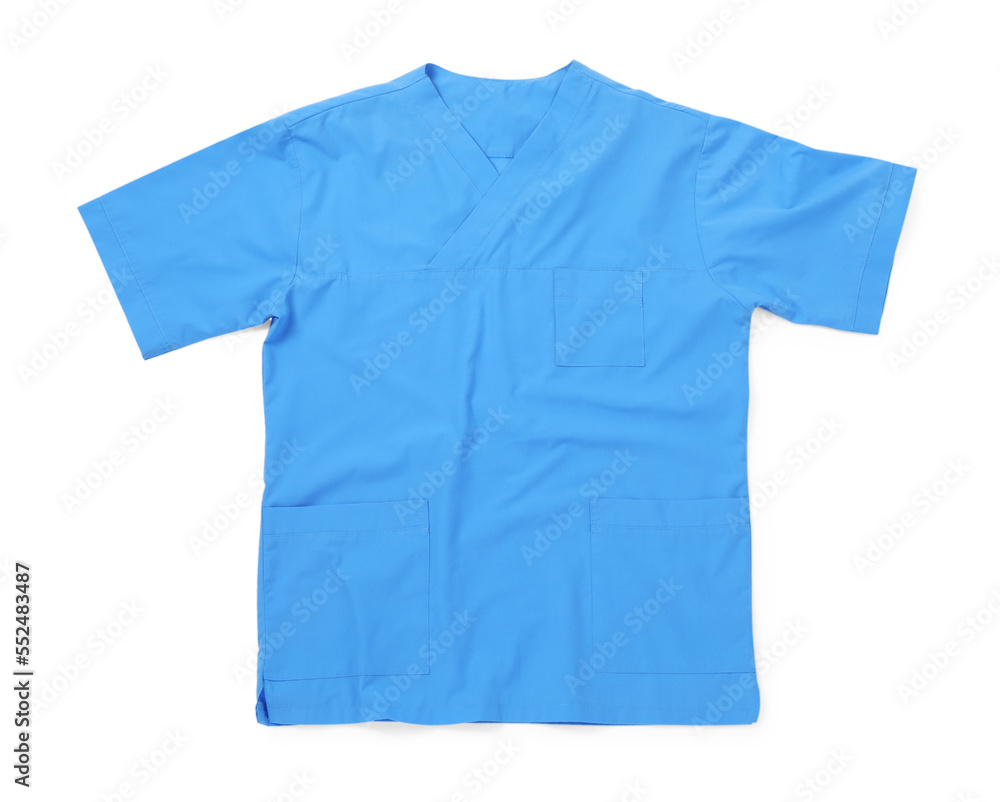 Medical uniform isolated on white, top view Medical uniform isolated on white, top view