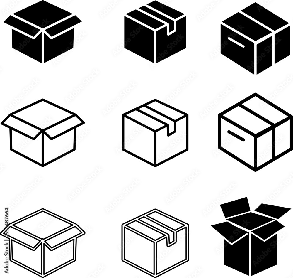 Box vector flat icon. Open box icon illustration on white background..eps Box vector flat icon. Open box icon illustration on white background..eps