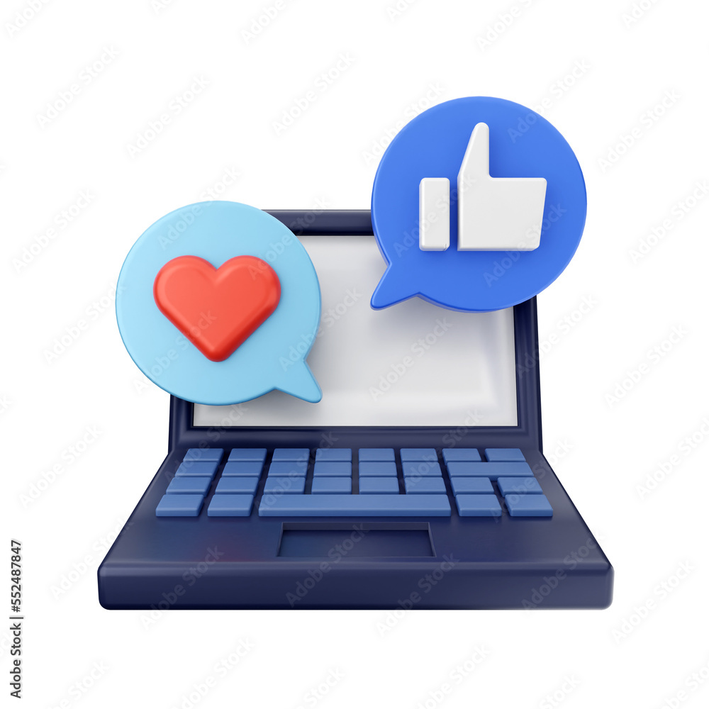 social media like post love account 3d render icon illustration social media like post love account 3d render icon illustration
