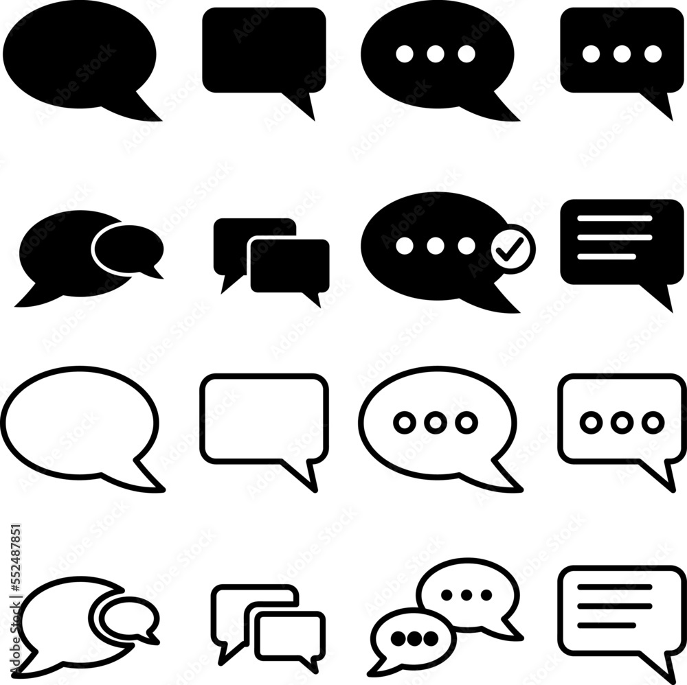 Speech bubble icon. Chat icon illustration on white background..eps Speech bubble icon. Chat icon illustration on white background..eps