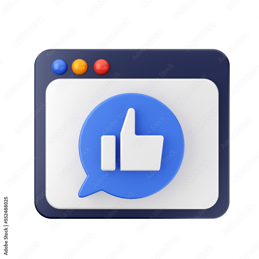 social media like post love account 3d render icon illustration 