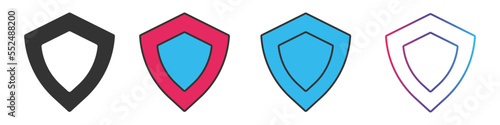 Insurance different style icons set. Outline and filled vector sign.