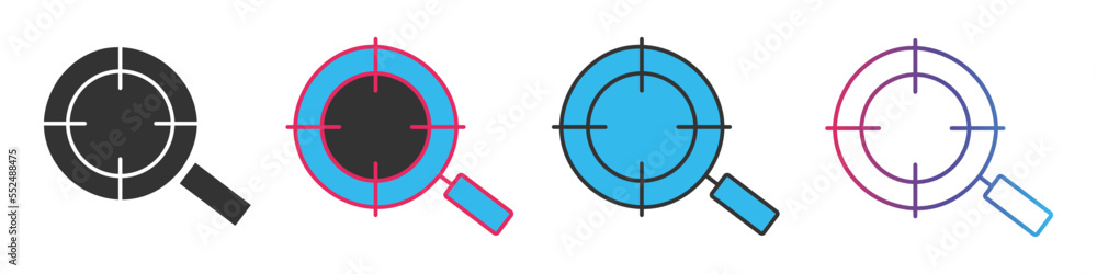 Target different style icons set. Outline and filled vector sign. Target different style icons set. Outline and filled vector sign.