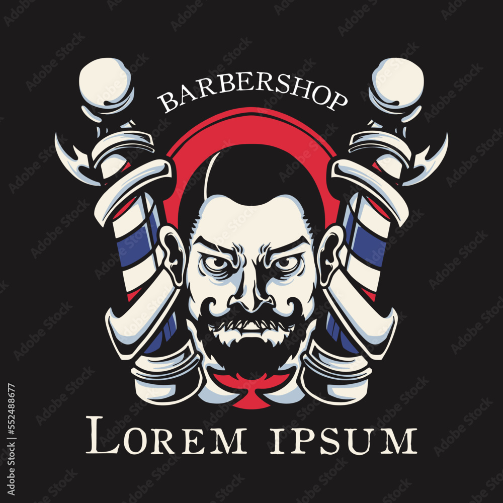 Barber Shop Logo Retro Vector Illustration